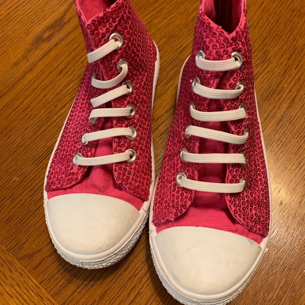 Girls Pink Sparkly Shoes